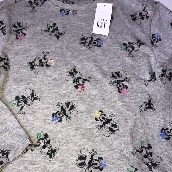 NWT Organic Cotton Gap Disney Minnie Mouse Long Sleeve Shirt Sz 18-24 Months - Picture 2 of 7